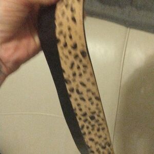 Cheeta print on leather belt